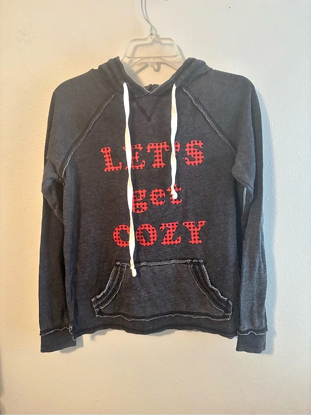 Grayson Threads Let's Get Cozy Graphic Hoodie Black & Red XS